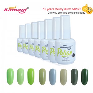 Kamayi Vente Chaude 15 ml Professionnel Uv Organique Couleur Gel Vernis À Ongles Vert Style Gel Polonais Pour Nail Art